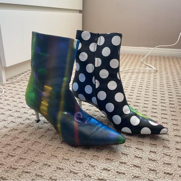 Maison Martin Margiela Shoes - RARE Maison Margiela “After Party” kitten heel printed ankle boots